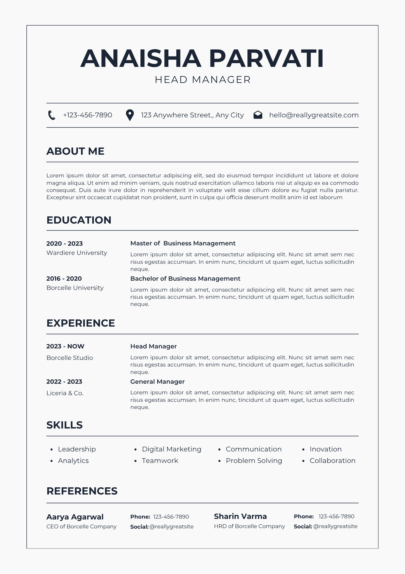 Resume template